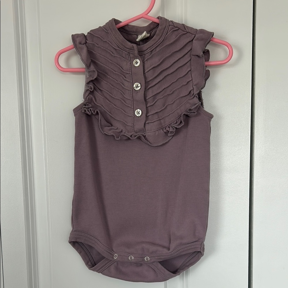 Kate Quinn Purple Ruffled Baby Onesie 18-24m